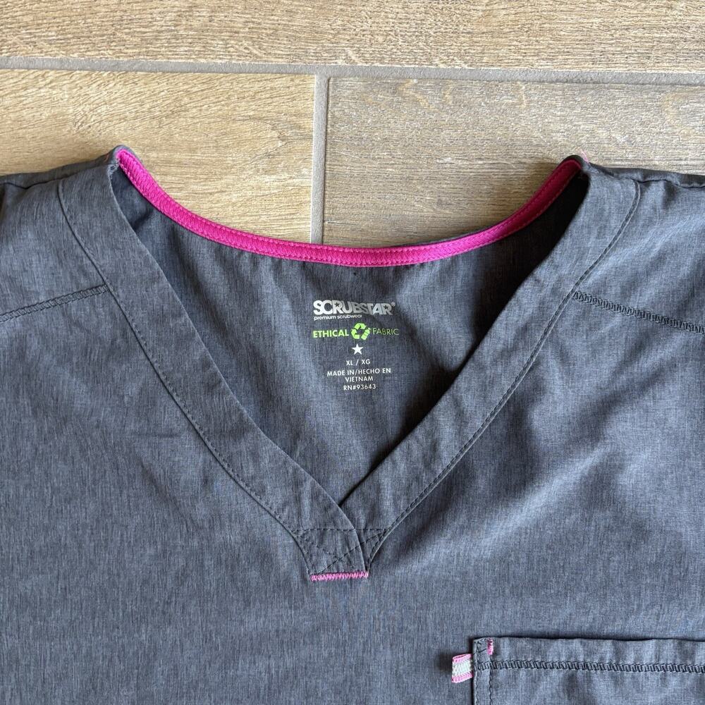 Scrubstar Scrub Top Women's XL Gray Heather Pewter RN#93643 - Picture 2 of 10